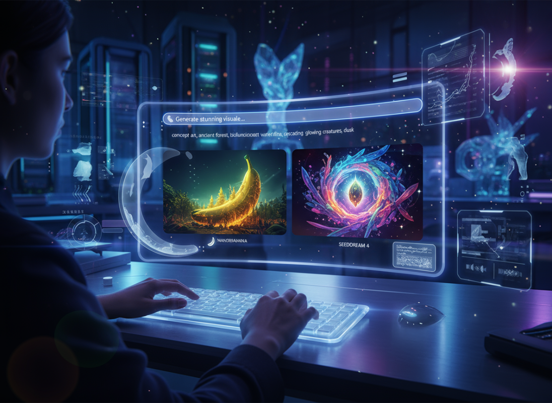 آموزش استفاده رایگان از nano banna و seedream 4